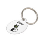 Cute Cool Sitting Black Cat with Green Eyes