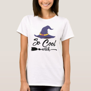 Cute Cool Witch Black White Custom Women T-Shirt