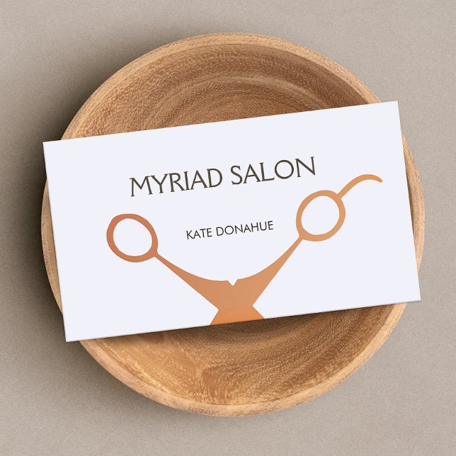 Cute Copper Scissors Hair Stylist Salon Lavender Business Card (Creator Uploaded)