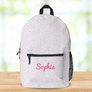 Cute Coquette Aesthetic Pink Floral Personalized  Printed Backpack