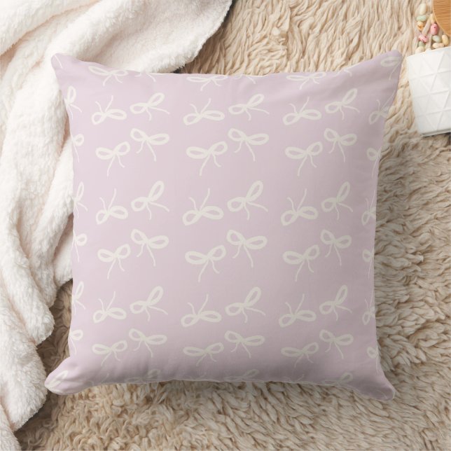 Cute Coquette Ballet Pink Bow Pattern Cushion (Blanket)