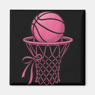 Cute Coquette Basketball Aesthetic Pink Hoop Style Magnet