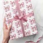 Cute Coquette Blush Pink Bow Pattern Wrapping Paper<br><div class="desc">Watercolor Blush Pink Bow Wrapping Paper. Add a touch of charm to your gifts with this cute and simple wrapping paper featuring a blush pink watercolor bow pattern. Its preppy and pretty design is perfect for baby showers, bridal showers, or birthdays—whether for a little girl, a grown woman, or just...</div>