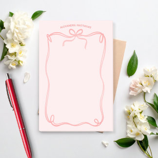 Cute Coquette Bow and Ribbon Custom Name Post-it Notes