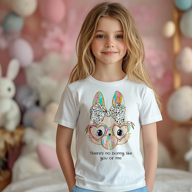 Cute Coquette Bow Bunny Girl Custom Quote Toddler T-Shirt (Creator Uploaded)