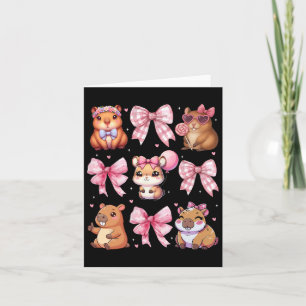 Cute Coquette Bow Capyra Pyjamas Pjs Clothes Girls Card