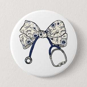Cute Coquette Bow Coquette Bow Nurse Nursing 7.5 Cm Round Badge