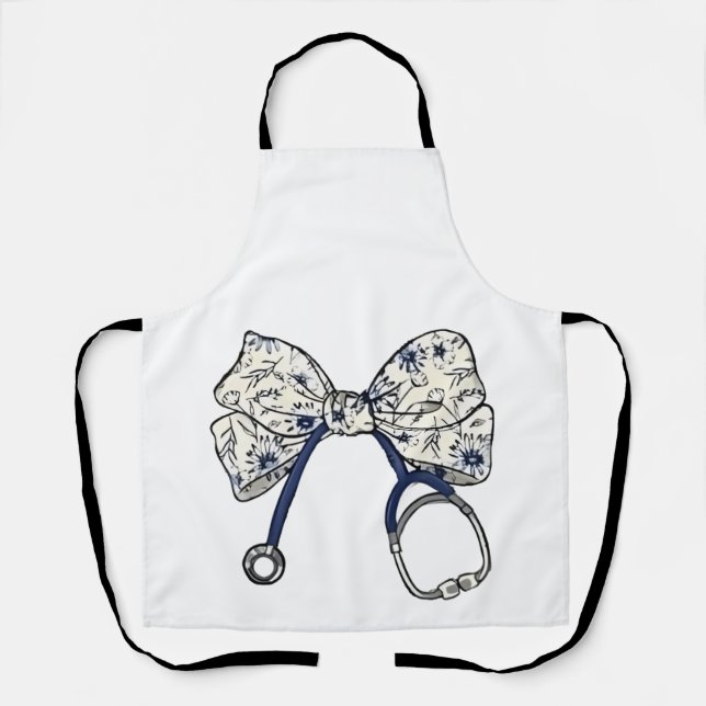 Cute Coquette Bow Coquette Bow Nurse Nursing Apron (Front)