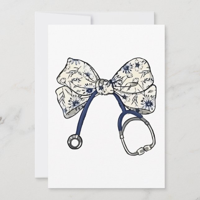 Cute Coquette Bow Coquette Bow Nurse Nursing Invitation (Front)