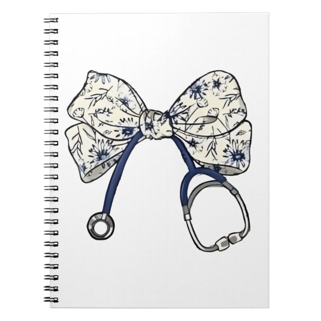 Cute Coquette Bow Coquette Bow Nurse Nursing Notebook (Front)