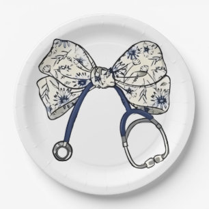 Cute Coquette Bow Coquette Bow Nurse Nursing Paper Plate