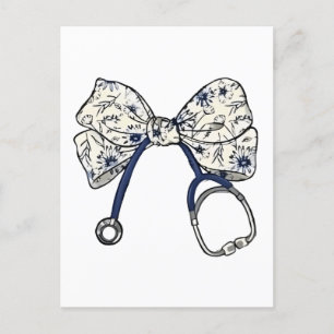 Cute Coquette Bow Coquette Bow Nurse Nursing Postcard
