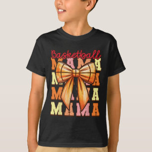 Cute Coquette Bow Game Day Sketll Mama For Mom Gir T-Shirt