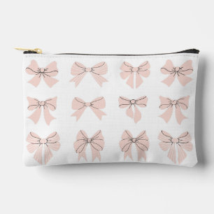 Cute Coquette Bow Pink Blush Accessory Pouch