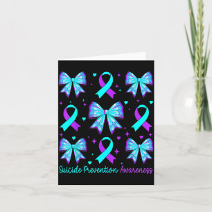 Cute Coquette Bow Prevention Awareness Women Girls Card