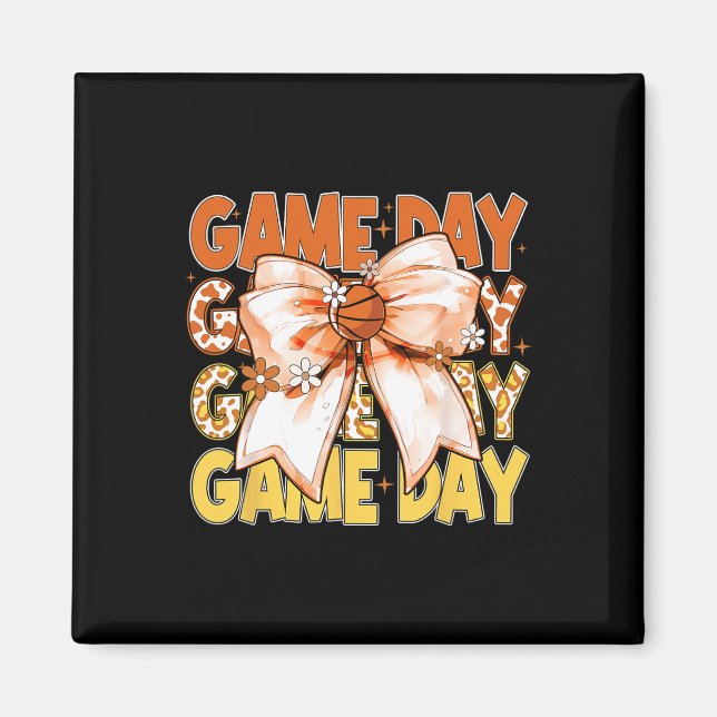 Cute Coquette Bow Sketll Leopard Game Day Women Gi Magnet (Front)