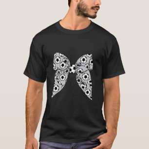 Cute Coquette Bow Soccer Ball Mum Life Game Day So T-Shirt