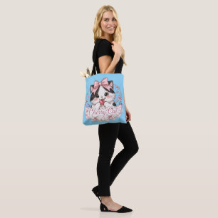 Cute Coquette Cherry Cat Tote Bag