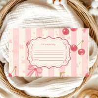 Cute Coquette Cherry on Top Baby Note for Baby