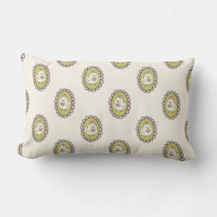 Cute Coquette Chicken Hand-Drawn Farm Decor Lumbar Cushion