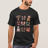 Cute Coquette Christmas Girly Bow Gingerbread Sant