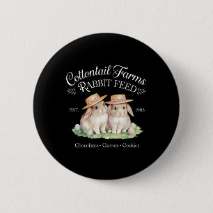 Cute Coquette Easter Cottontail Farms Bunny Women  6 Cm Round Badge