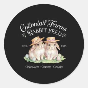 Cute Coquette Easter Cottontail Farms Bunny Women  Classic Round Sticker