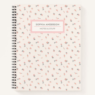 Cute Coquette Floral Personalised Notebook