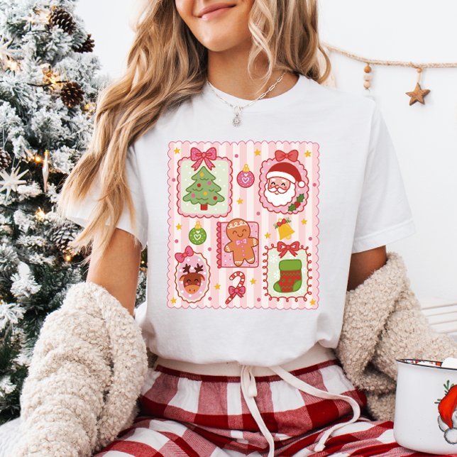 Cute Coquette Girly Frames Christmas Tri-Blend Shirt (Creator Uploaded)