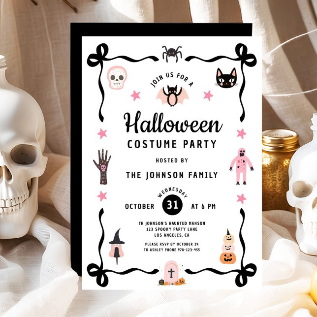 Cute Coquette Halloween Costume Party Invitation (Cute Coquette Halloween Costume Party Invitation)