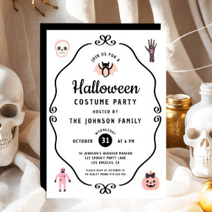 Cute Coquette Halloween Costume Party Invitation