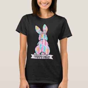 Cute Coquette Happy Easter Bunny And Bows Brushstr T-Shirt