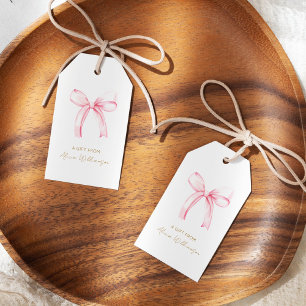 Cute Coquette Pink Bow Personalised Gift From  Tags