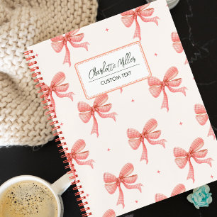 Cute Coquette Pink Bows Spiral Notebook