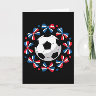 Cute Coquette Soccer Bows Game Day Mama Mom Cheer Card