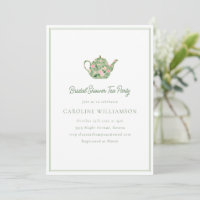Cute Coquette Tea Party Spring Green Bridal Shower