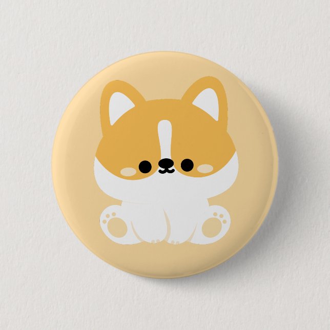 Cute Corgi 6 Cm Round Badge (Front)