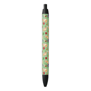 Cute Corgi and Vegetables Food Pattern Black Ink Pen