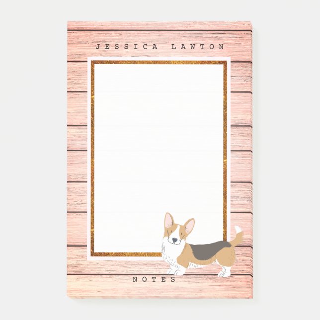 Cute Corgi Boardwalk Notes (Front)