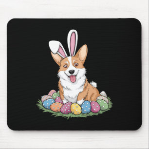 Cute Corgi Bunny Ears Easter Egg Hunt Dog Lover Ea Mouse Pad