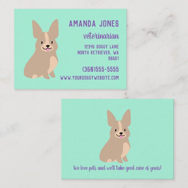 Cute Corgi Business Card (Front/Back)