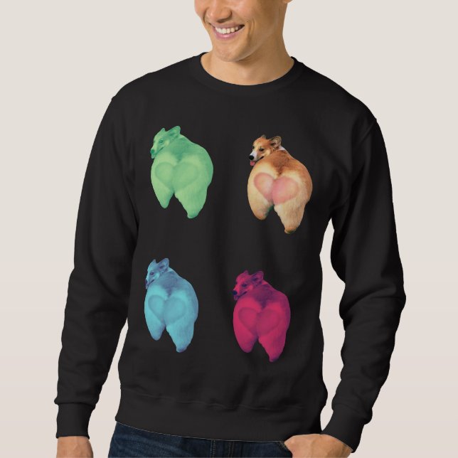 Cute Corgi Butt Stickers Set Sweatshirt (Front)