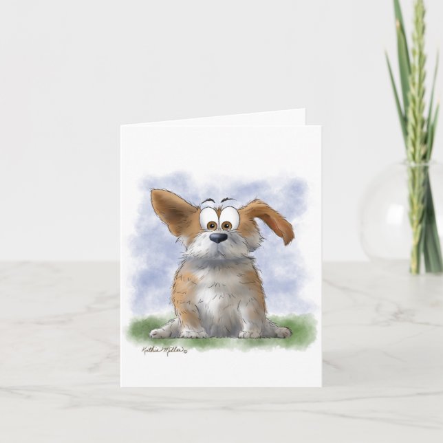 Cute Corgi Cartoon Card (Front)