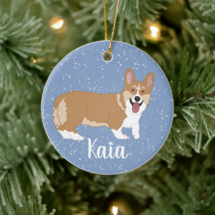 Cute Corgi Christmas Ceramic Tree Decoration