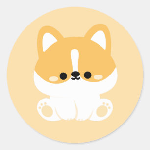 Cute Corgi Classic Round Sticker