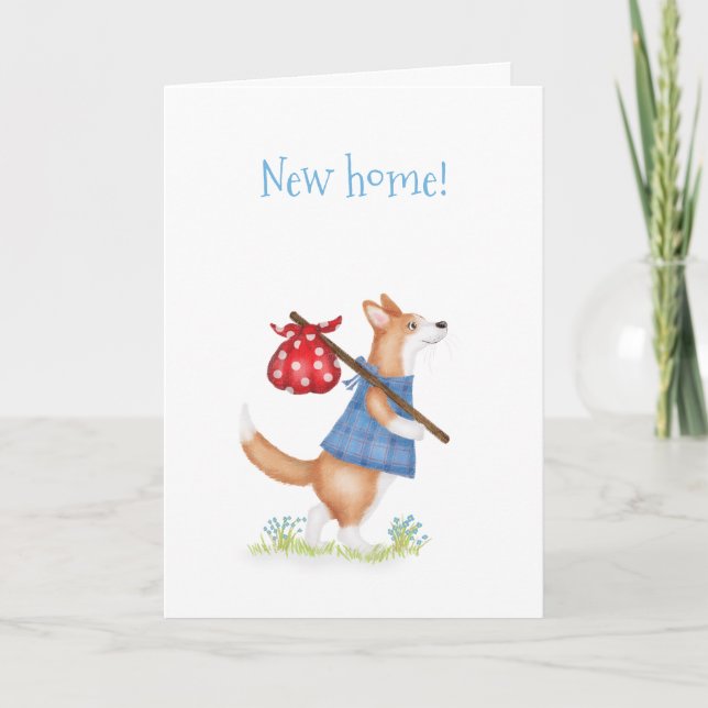 Cute corgi corgi moving home card (Front)