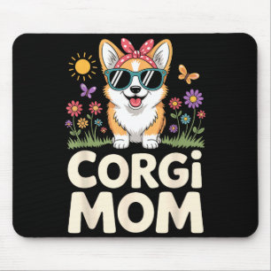 Cute Corgi Design For Women Girls Mom Dog Welsh Co Mouse Pad