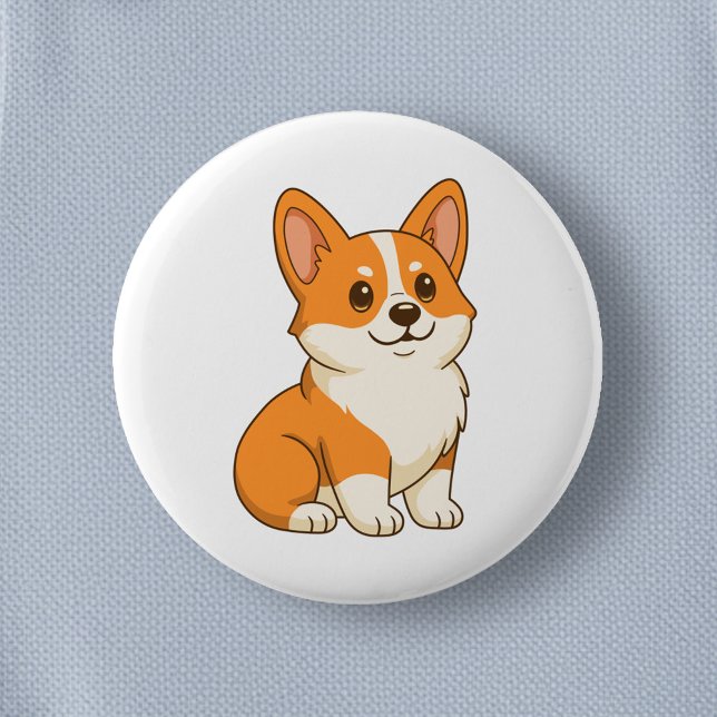Cute Corgi Dog 6 Cm Round Badge (Creator Uploaded)