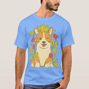 Cute Corgi Dog And Frog-720 T-Shirt