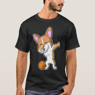 Cute Corgi Dog Basketball T-Shirt